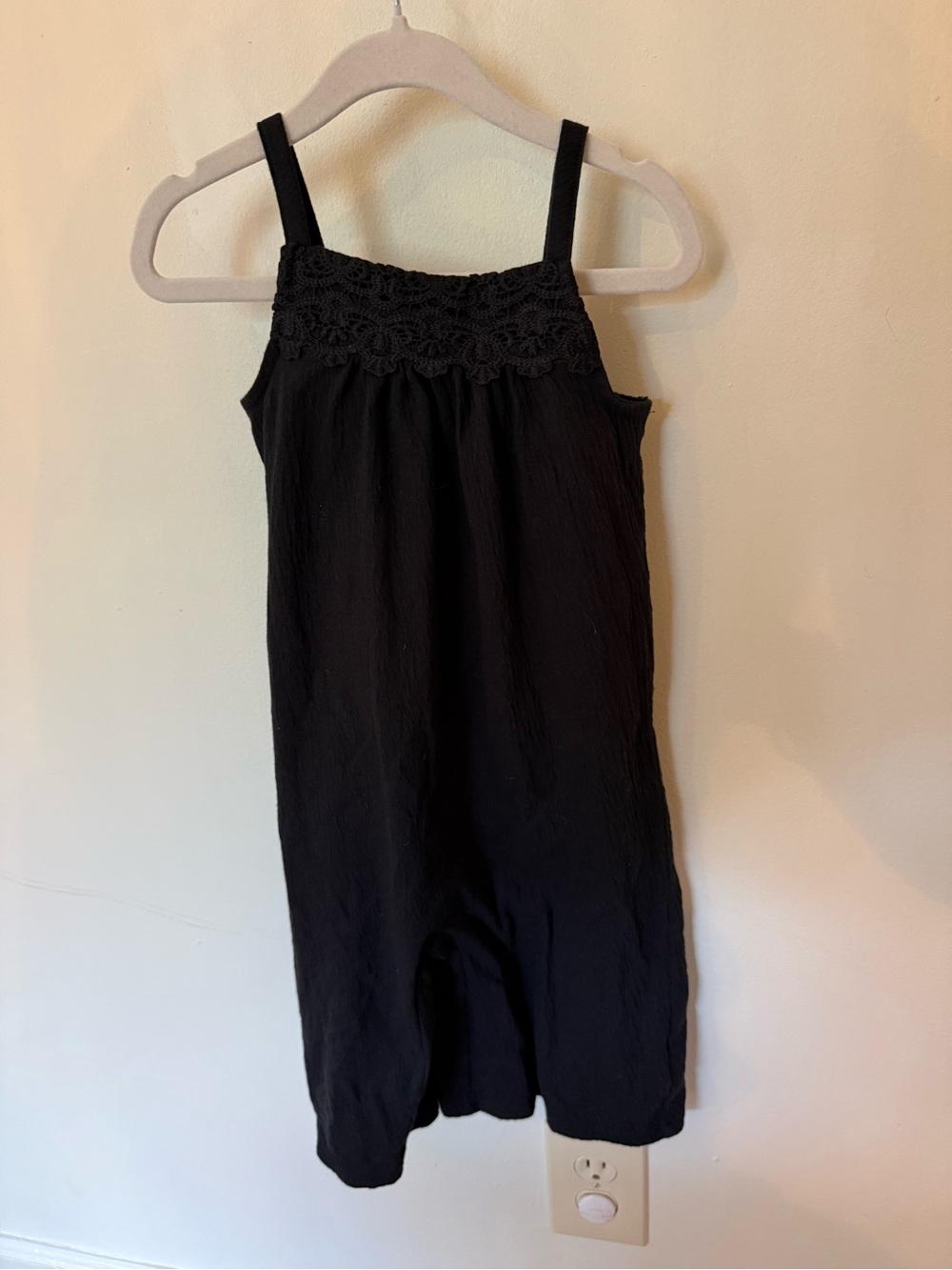 Old Navy Black Crochet-Trim Romper
